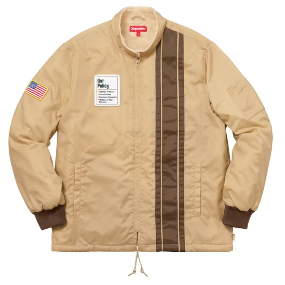 Brand NEW Supreme Pit Crew Jacket Tan L